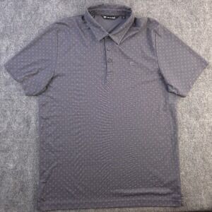 Travis Mathew Polo XL Gray Geometric Short Sleeve Golf Logo